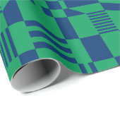 Fun modern Gecontroleerd Blauw- en Groen Verpakkin Cadeaupapier (Rol Hoek)