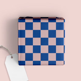 Fun Modern Gecontroleerd Electric Blue + Blush Pin Cadeaupapier