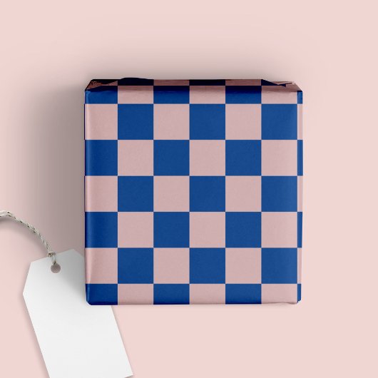 Fun Modern Gecontroleerd Electric Blue + Blush Pin Cadeaupapier