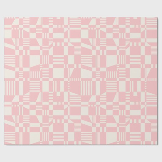 Fun, modern, gecontroleerd roze en witboek cadeaupapier (Vlak)