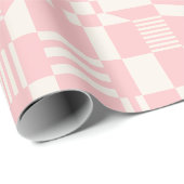 Fun, modern, gecontroleerd roze en witboek cadeaupapier (Rol Hoek)