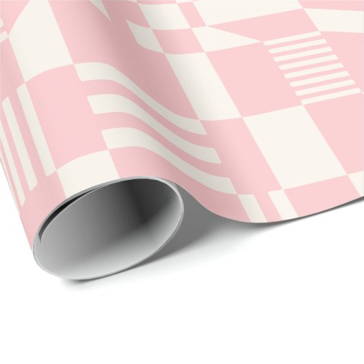 Fun, modern, gecontroleerd roze en witboek cadeaupapier (Rol Hoek)