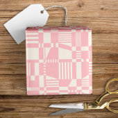 Fun, modern, gecontroleerd roze en witboek cadeaupapier