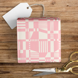 Fun, modern, gecontroleerd roze en witboek cadeaupapier