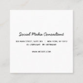 Fun Modern Geel Roze met Waterverf Stippen Vierkante Visitekaartje (Achterkant)