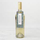 Fun Modern Green Terrazzo Prettige feestdagen Flessenhanger (Op fles)