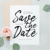 Fun Modern Handgeschreven Weddenschap Save the Dat Kaart