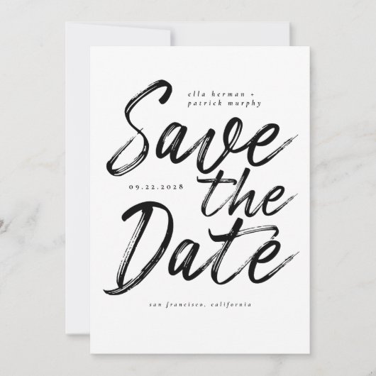 Fun Modern Handgeschreven Weddenschap Save the Dat Kaart (Voorkant)