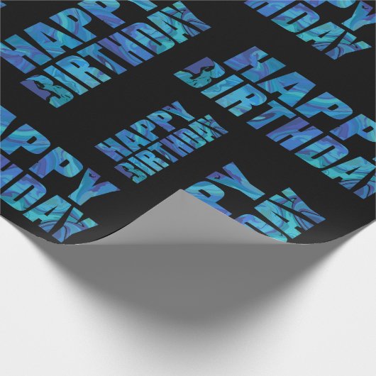 Fun Modern Happy Birthday Cadeaupapier (Hoek)