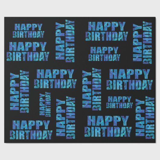 Fun Modern Happy Birthday Cadeaupapier (Zoom)