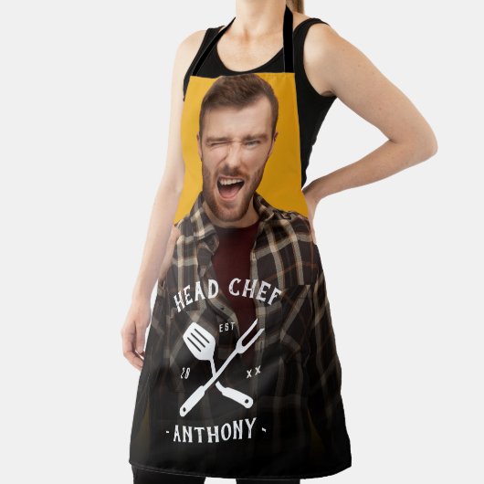 Fun Modern Head Chef Cool Name Foto Mannen Schort (Insitu)