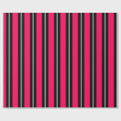 Fun & Modern Hot Pink, Black & White Stripes Cadeaupapier