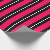 Fun & Modern Hot Pink, Black & White Stripes Cadeaupapier