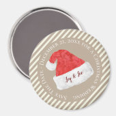 Fun Modern kerstbruiloft met Red Santa Hat Magneet (Voorkant / Achterkant)