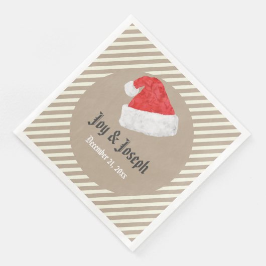 Fun Modern kerstbruiloft met Red Santa Hat Servet (Hoek)