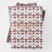 Fun Modern Kerstmis Geometrical Shaptern Pattern Inpakpapier Vel (In situ)