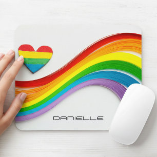 Fun Modern LGBT Pride Rainbow Persoonlijke naam Muismat