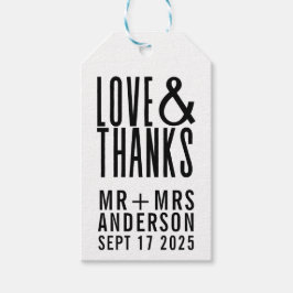 Fun Modern Love and Bedankt Foto Weddenschap Cadeaulabel