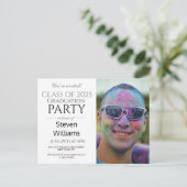 FUN MODERN MALE 2025 AFSTUDEERFEESTUITNODIGING BRIEFKAART (Staand voorkant)