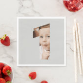 Fun Modern Minimal Foto 1 jaar eerste verjaardag Servet (Insitu)