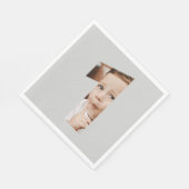 Fun Modern Minimal Foto 1 jaar eerste verjaardag Servet (Hoek)