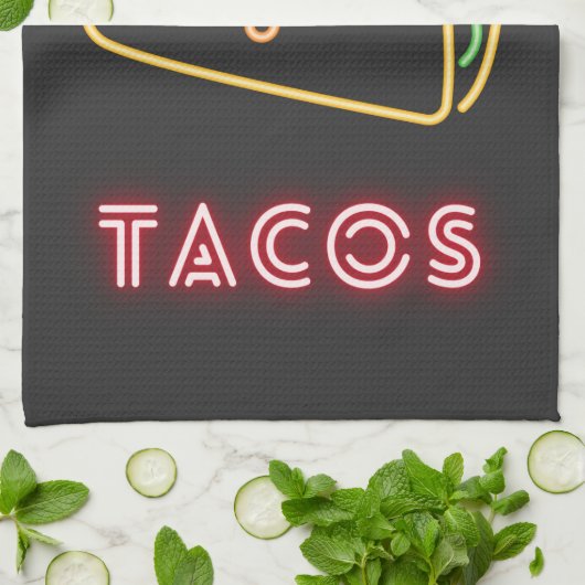 Fun Modern Neon Tacos-symbool Theedoek (Gevouwen)