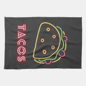 Fun Modern Neon Tacos-symbool Theedoek (Horizontaal)