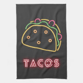 Fun Modern Neon Tacos-symbool Theedoek (Verticaal)