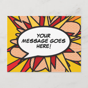 Fun Modern Personalized Speech Bubble Aankondigingskaart