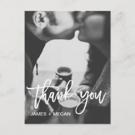 Fun modern Photo Wedding/ Verloving Bedankt Briefkaart