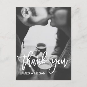 Fun modern Photo Wedding/ Verloving Bedankt Briefkaart