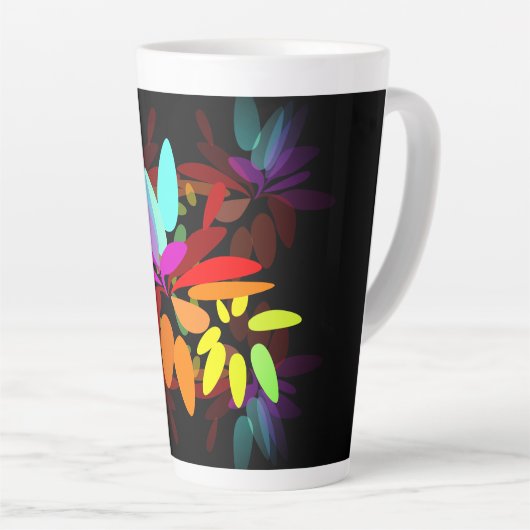 Fun Modern Psychedelic Style Rainbow-kleuren Latte Mok (Rechterhoek)