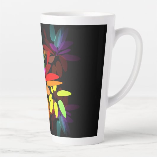 Fun Modern Psychedelic Style Rainbow-kleuren Latte Mok (Rechts)