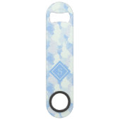 Fun Modern Rain Cloud Pattern Monogram Speed Flessenopener (Achterkant)