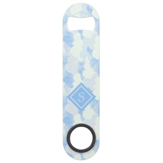 Fun Modern Rain Cloud Pattern Monogram Speed Flessenopener (Voorkant)