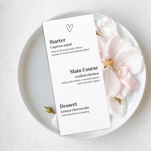 Fun Modern Reception Menu