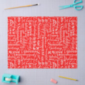 Fun Modern Red Merry Christmas Script Decoupage Tissuepapier (Craft)