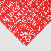 Fun Modern Red Merry Christmas Script Decoupage Tissuepapier (Detail)