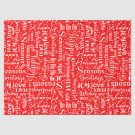 Fun Modern Red Merry Christmas Script Decoupage Tissuepapier