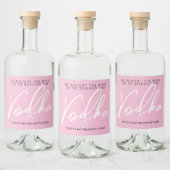 Fun & Modern Roze Bruidsfeestje Likeurfles Etiket (Flessen)