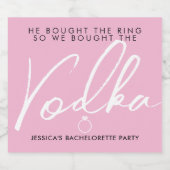 Fun & Modern Roze Bruidsfeestje Likeurfles Etiket (Enkel label)