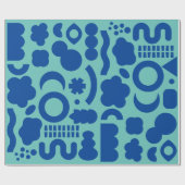 Fun Modern Shapes Colorful Aqua Blue Cadeaupapier (Vlak)