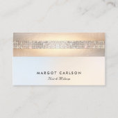 Fun Modern Silver Sequin Gold Beauty Salon Visitekaartje (Voorkant)
