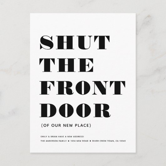 Fun Modern sluit de voorste deur uit Aankondigingskaart (Voorkant)