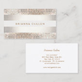 Fun Modern Stripes, Silver Sequin Visitekaartje (Voorkant / Achterkant)