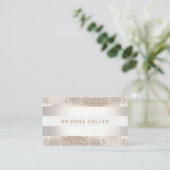 Fun Modern Stripes, Silver Sequin Visitekaartje (Staand voorkant)