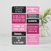 Fun & Modern Surprise Birthday Party II Kaart (Staand voorkant)