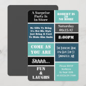 Fun & Modern Surprise Birthday Party Kaart (Voorkant / Achterkant)