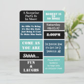 Fun & Modern Surprise Birthday Party Kaart (Staand voorkant)