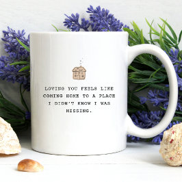 Fun Modern Trendy Typography Valentine Tweekleurige Koffiemok